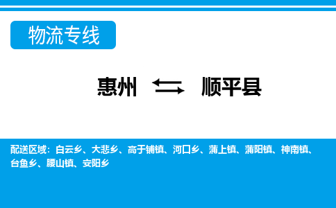 惠州到順平縣物流專線_惠州至順平縣物流公司_惠州到順平縣貨運(yùn)專線